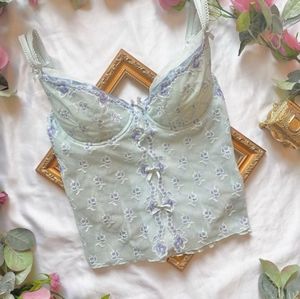 Y2K Vintage Garden Fairy mesh bustier